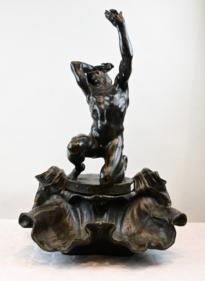 Alfredo Biagini - ATLANTE - scultura in bronzo - Italia 1920-photo-3